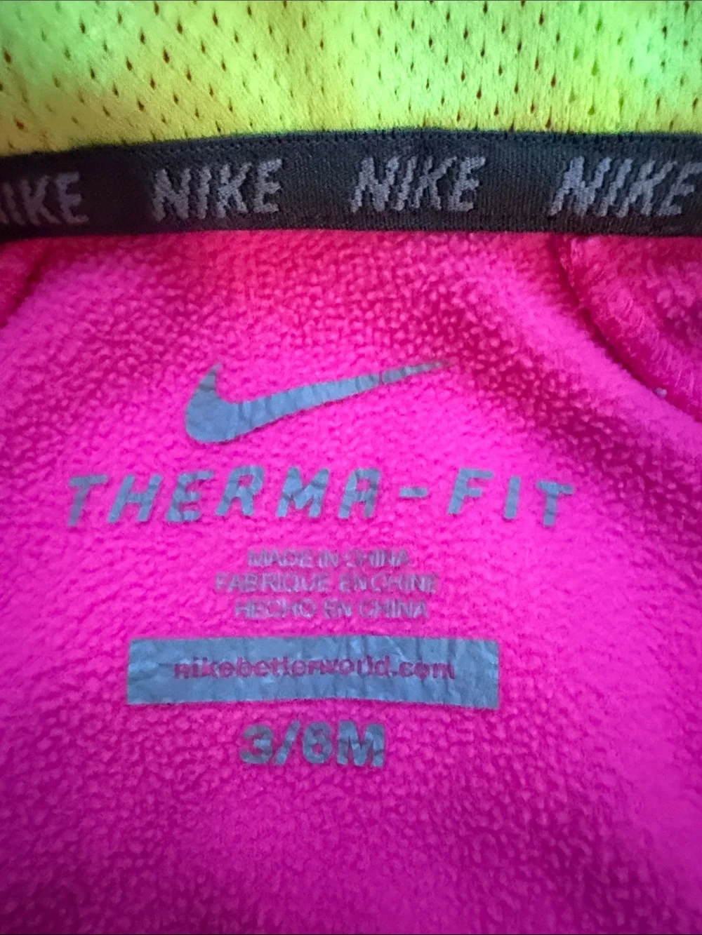 Nike Therma-Fit Hot Pink Hoodie and Joggers Set w/ Neon Accents-3-6 months - Picture 7 of 12